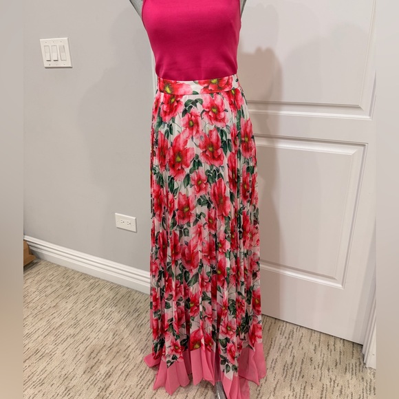 Alice + Olivia Katz Floral Pleated Maxi Skirt - Picture 4 of 7